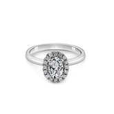 Oval Cut Diamond Halo Engagement Ring - Dracakis Jewellers